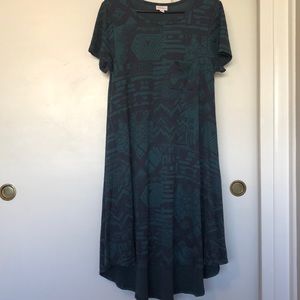 Medium Blue/Green Geometric Pattern Lularoe Carly